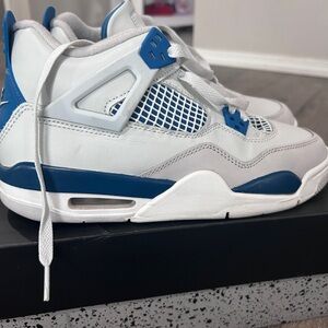 Jordan Kids White and Blue Sneakers